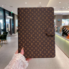 Load image into Gallery viewer, Elegant Monogram Canvas Flip Cover Apple iPad Protective Leather Case