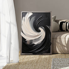 Load image into Gallery viewer, Black and White Vortex Abstract Wall Art