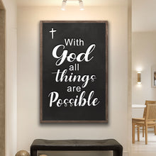 Load image into Gallery viewer, With God All Things Are Possible Faith Sign V