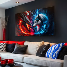 Load image into Gallery viewer, 3D Dragon and Wolf Wall Art VI
