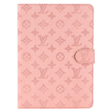 Load image into Gallery viewer, 3D Embossed Canvas Monogram Holster Apple iPad Flip Cover With Stand Function