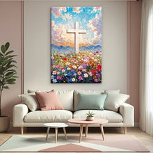 Load image into Gallery viewer, Cross Floral Field Faith Wall Art II