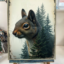 Load image into Gallery viewer, Squirrel Double Exposure Wall Art