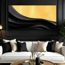 Load image into Gallery viewer, Black And Gold Minimalist Abstract VIII