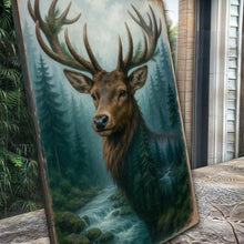 Load image into Gallery viewer, Misty Stag Double Exposure Wall Art
