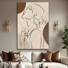 Load image into Gallery viewer, Minimalist Woman Line Art Canvas Wall Art