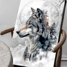 Load image into Gallery viewer, Wolf Double Exposure Wall Art