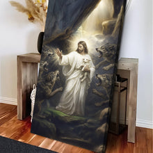 Load image into Gallery viewer, Jesus Protects The Lamb From Wolves Faith Wall Art XV
