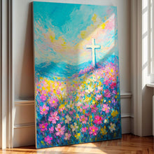Load image into Gallery viewer, Cross Floral Field Faith Wall Art III