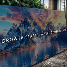 Load image into Gallery viewer, Growth Starts Where Comfort Ends Motivational Wall Sign