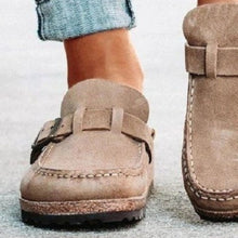 Load image into Gallery viewer, Round Toe Low Heel Buckle Loafers