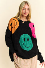 Load image into Gallery viewer, Davi &amp; Dani Contrast Smile Round Neck Oversize Sweater