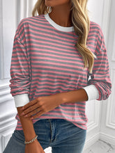 Load image into Gallery viewer, Ivy Lane Striped Round Neck Long Sleeve Sweatshirt