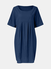 Load image into Gallery viewer, Full Size Round Neck Half Sleeve Dress with Pockets