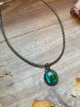 Load image into Gallery viewer, FREE Sterling Silver Pearl Necklace + MJ Green Turquoise Pendant