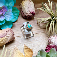 Load image into Gallery viewer, 135 - Sterling Silver Easter Blue Turquoise Medicine Man Eye Stamped Stacking Ring by Jason Ogg