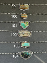 Load image into Gallery viewer, 103 - Sterling Silver Blackjack Turquoise Bar Necklace by Jason Ogg