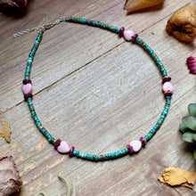 Load image into Gallery viewer, Color Pop Summer Necklace – Turquoise, Purple Spiny &amp; Pink Conch 16"