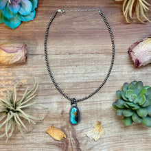 Load image into Gallery viewer, FREE Sterling Silver Pearl Necklace + MJ Long Oval Turquoise Pendant