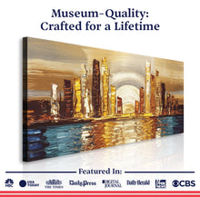 Load image into Gallery viewer, Golden Metropolis Abstract Impasto Wall Art