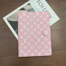 Load image into Gallery viewer, Elegant Monogram Canvas Flip Cover Apple iPad Protective Leather Case