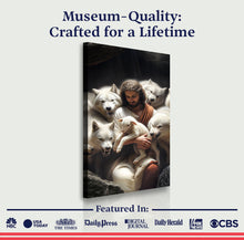 Load image into Gallery viewer, Jesus Protects The Lamb From Wolves Faith Wall Art