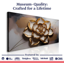 Load image into Gallery viewer, Golden Lotus Minimalist Abstract Wall Art