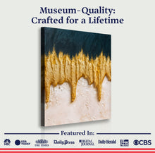 Load image into Gallery viewer, Abstract Blue And Gold Wall Art