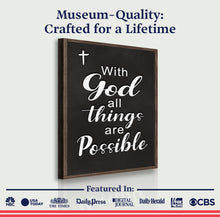 Load image into Gallery viewer, With God All Things Are Possible Faith Sign V