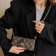 Load image into Gallery viewer, Stylish LV Print Multifunctional iPhone Crossbody Case - with Chain Strap, Stand &amp; Card Slots