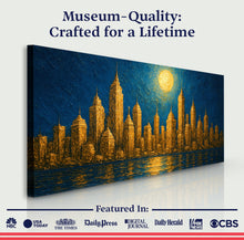 Load image into Gallery viewer, Golden Metropolis Cityscape Impasto Wall Art