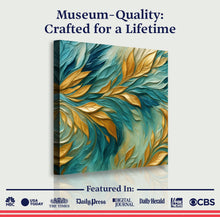 Load image into Gallery viewer, Abstract Gold And Blue Frosty Wall Art