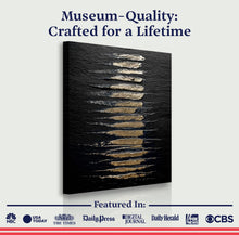 Load image into Gallery viewer, Black And Gold Abstract Minimalist Wall Art