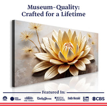 Load image into Gallery viewer, Golden Lotus Minimalist Abstract Wall Art II