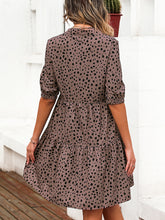 Load image into Gallery viewer, Printed Notched Half Sleeve Dress