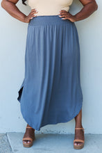 Load image into Gallery viewer, Doublju Comfort Princess Full Size High Waist Scoop Hem Maxi Skirt in Dusty Blue