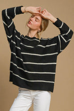 Load image into Gallery viewer, Umgee Wool Blend Striped Round Neck Sweater