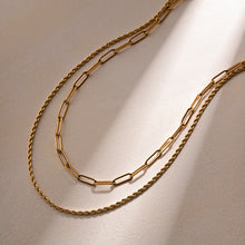 Load image into Gallery viewer, 18K Gold-Plated Double Layered Necklace