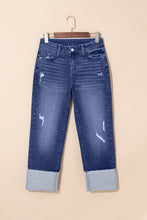 Load image into Gallery viewer, Jacy Cuffs Distressed Straight High Waist Jeans