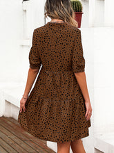 Load image into Gallery viewer, Printed Notched Half Sleeve Dress