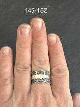 Load image into Gallery viewer, 145-152 Sterling Silver Hand Milled Stamped Scalloped Edge Ring by Jason Ogg