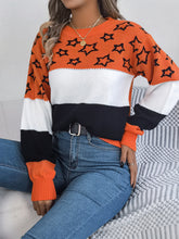 Load image into Gallery viewer, Star Contrast Round Neck Sweater