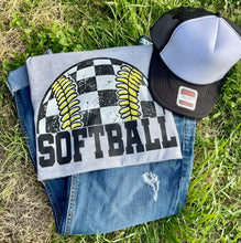 Load image into Gallery viewer, Checkered Softball (DTF Tee)