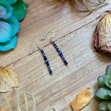 Load image into Gallery viewer, Blue Lapis Cube Dangle Earrings