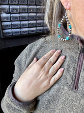 Load image into Gallery viewer, Real turquoise dangle earrings &amp; 6 mm Sterling silver pearls