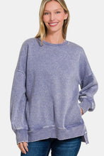 Load image into Gallery viewer, Zenana High-Low Acid Wash Fleece Sweatshirt