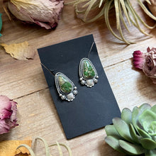 Load image into Gallery viewer, 2 - Sterling Silver Sonoran Gold Turquoise Stud Earrings by Shay Pfeiffer