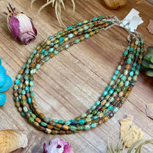 Load image into Gallery viewer, 18” Turquoise Tube Necklace – Sterling Silver &amp; Hematite