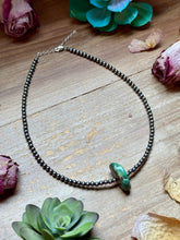 Load image into Gallery viewer, 16” Green &amp; Brown Turquoise Necklace – Sterling Silver