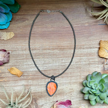 Load image into Gallery viewer, FREE Sterling Silver Necklace + MJ Orange Spiny Oyster Teardrop Charm